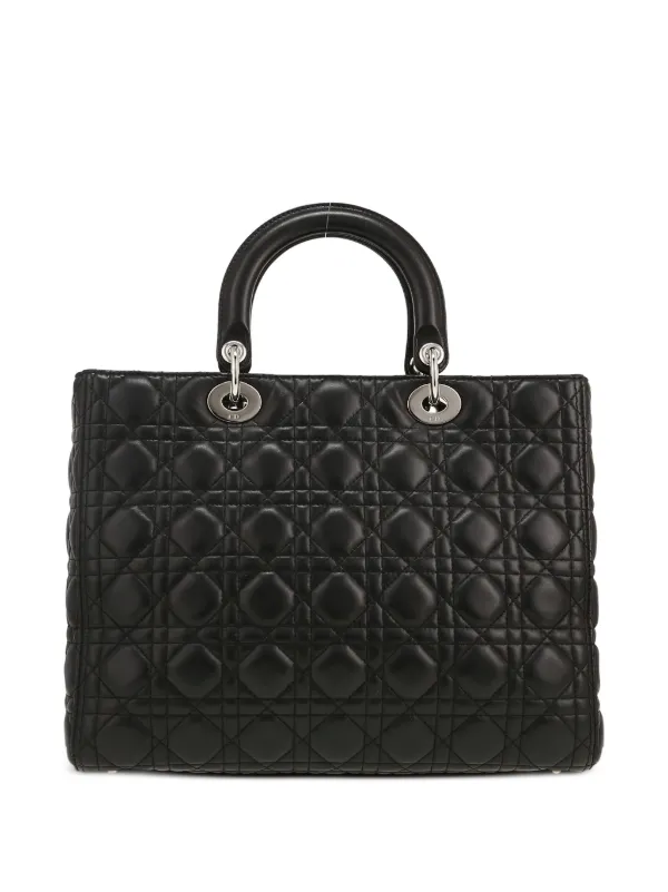 Christian Dior Pre-Owned Lady Dior Leather double-handle Tote Bag