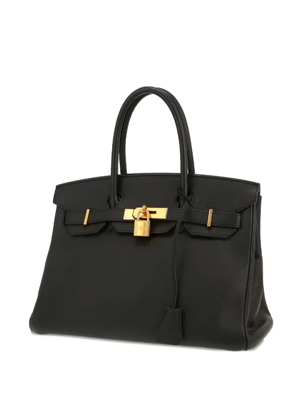 Hermès Pre-Owned 2016 30 Birkin Leather Tote Bag | Black | FARFETCH SG