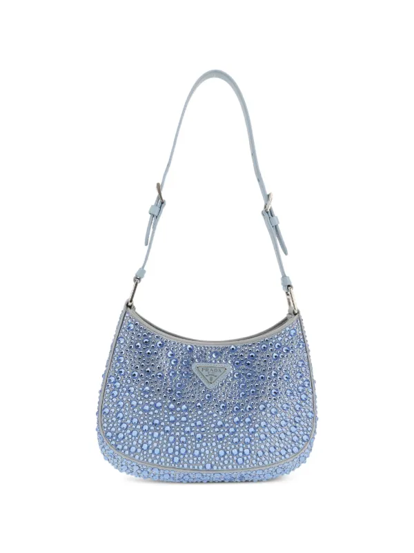 Prada Pre-owned 2020s Cleo Strap Leather Shoulder Bag in Blue