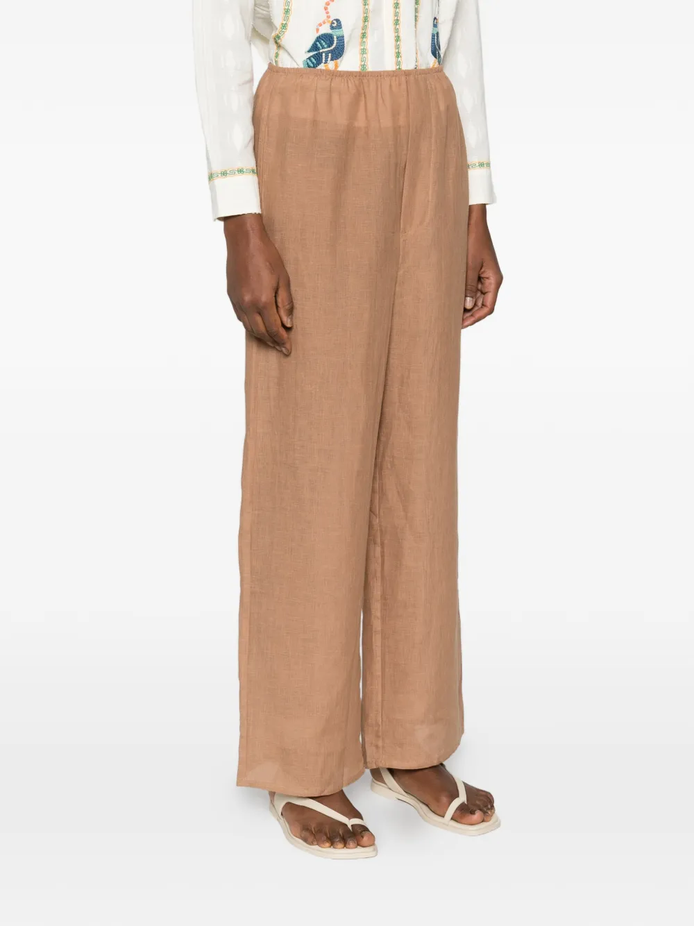  Baserange Elasticated-waistban Trousers - Brown 