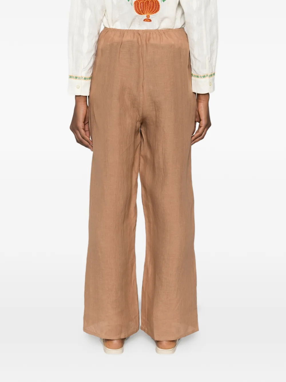 Baserange Broek met elastische tailleband Bruin
