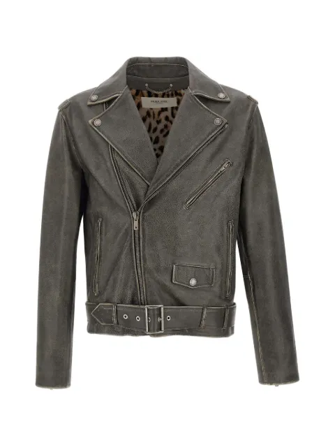 Golden Goose leather zip jacket