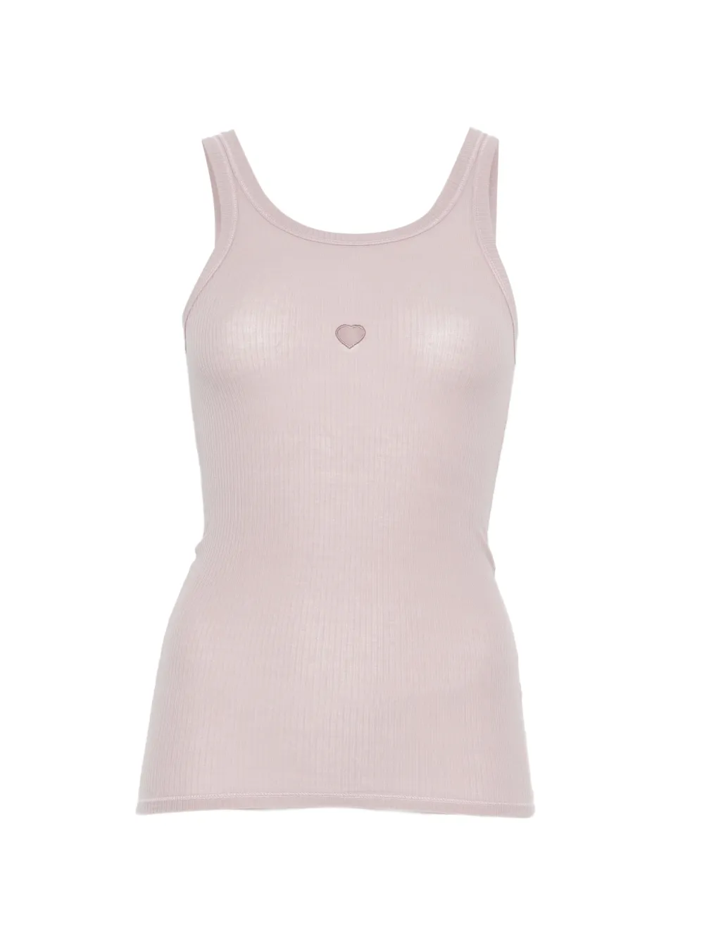 Baserange heart ribbed tank top - Viola