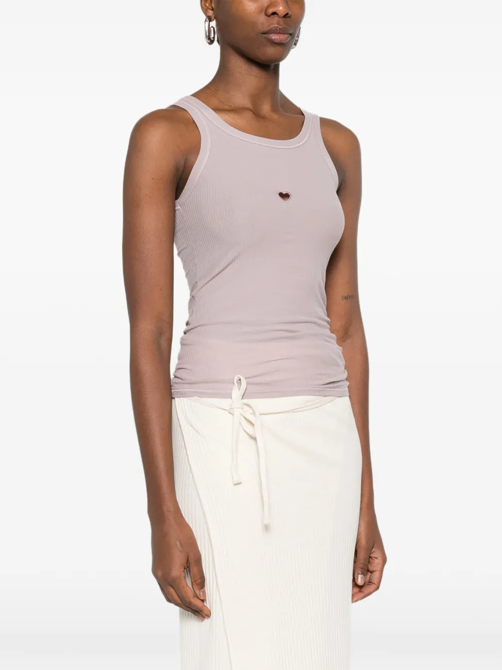 Baserange Heart geribbelde tanktop Paars