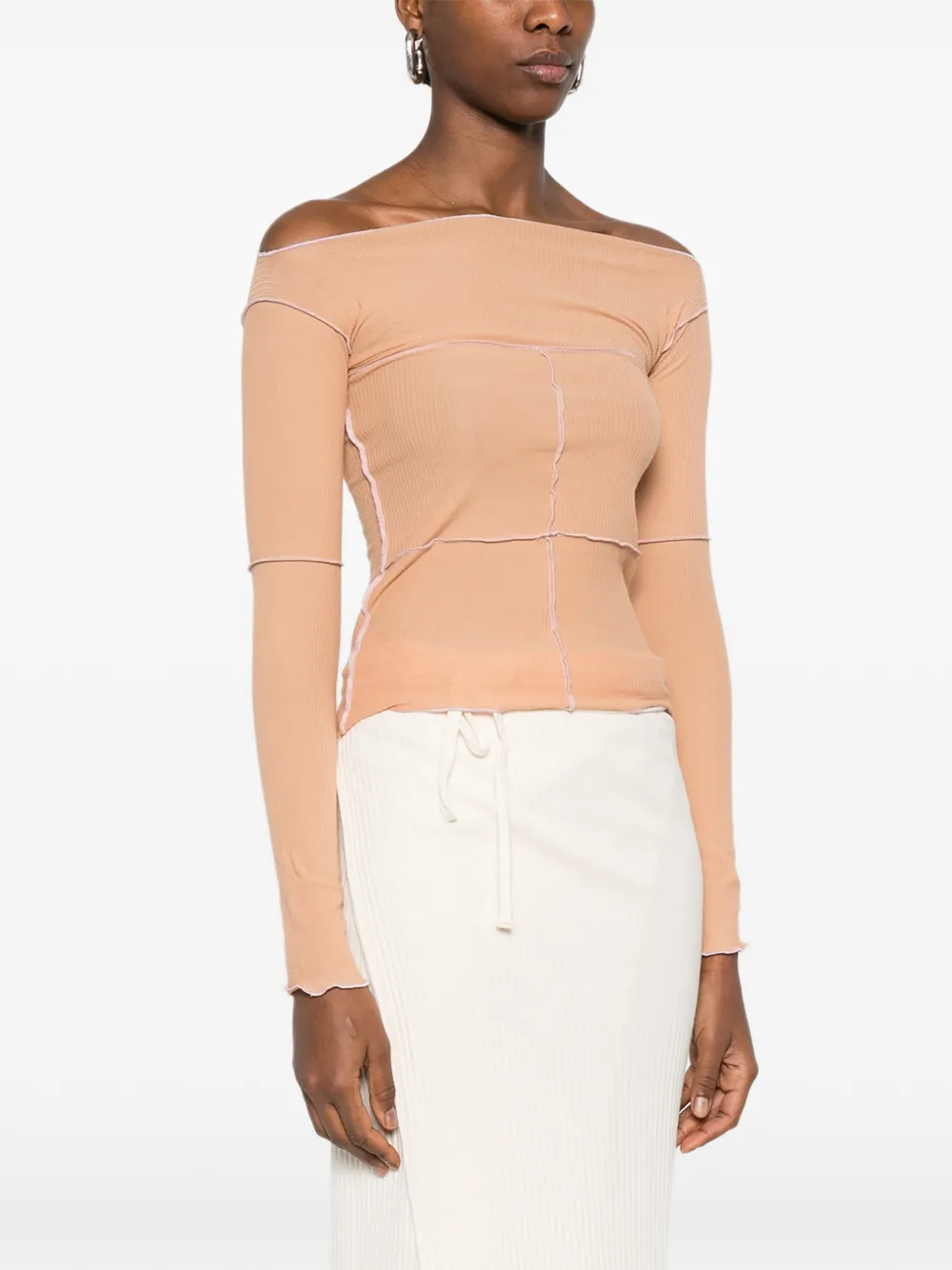  Baserange Cinder Ribbed T-shirt - Neutrals 