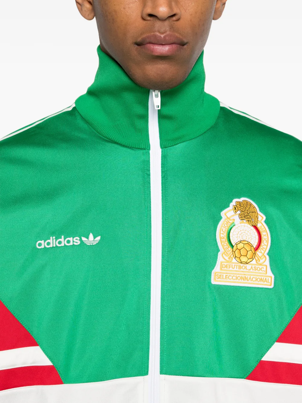 adidas Sweater met geborduurd logo en rits Groen