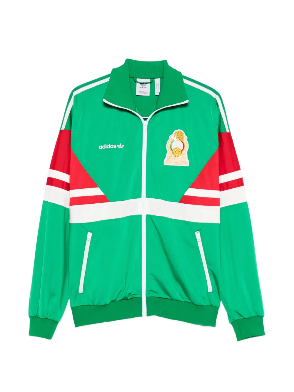 adidas embroidery-logo zip sweatshirt - Verde