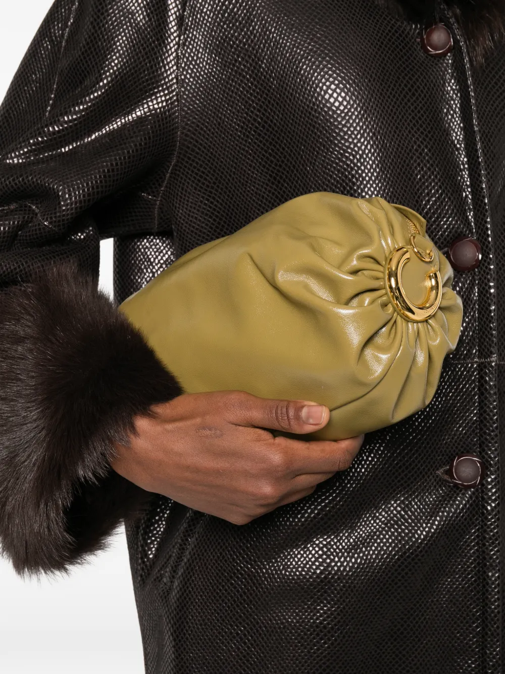 Coccinelle Clutch met kwastje Groen