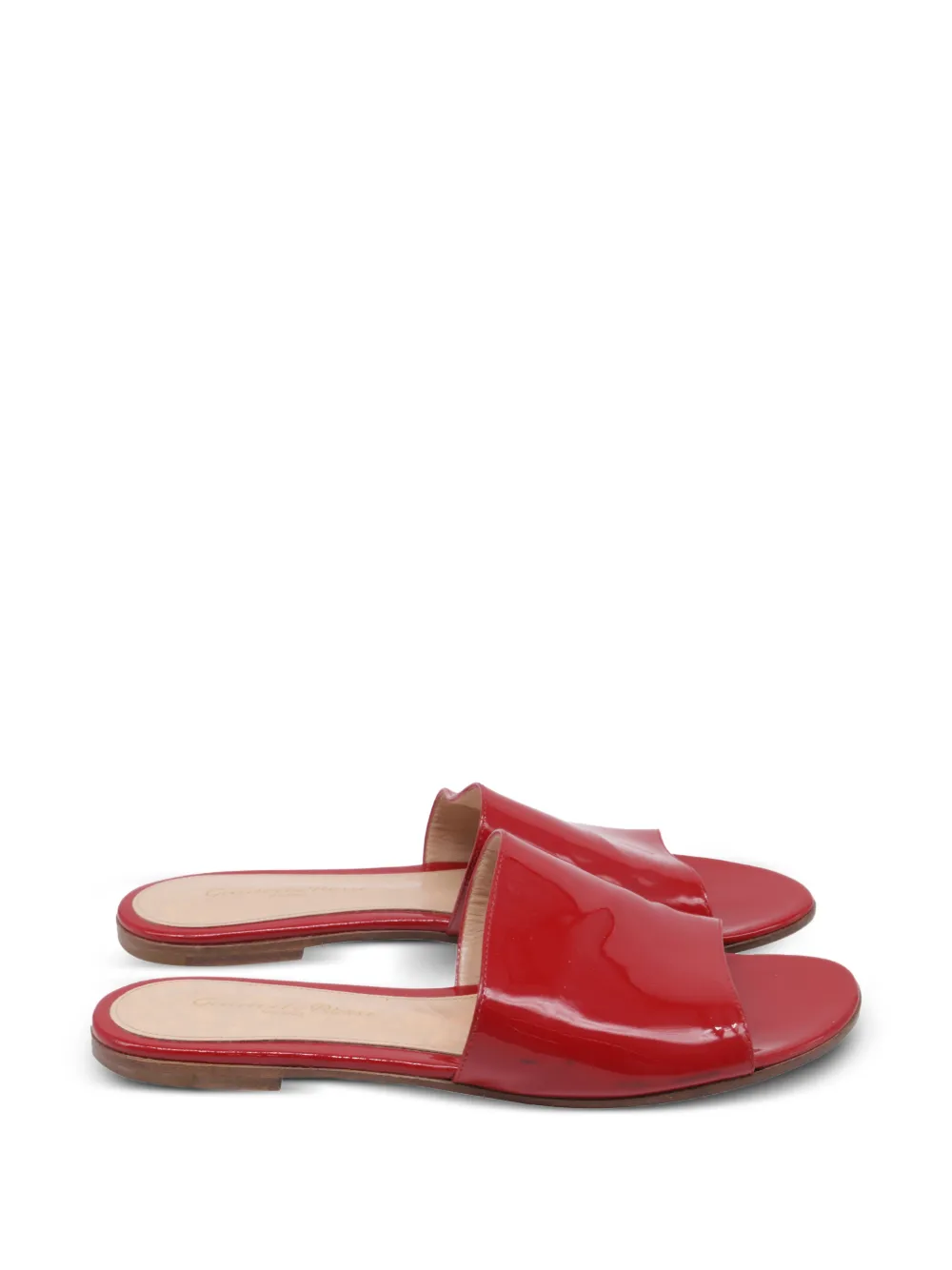 Gianvito Rossi capri patent leather slides - Rosso