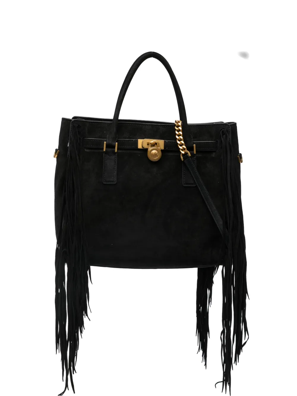 Michael Michael Kors large Hamilton Moderne fringe-detail leather tote bag - Nero
