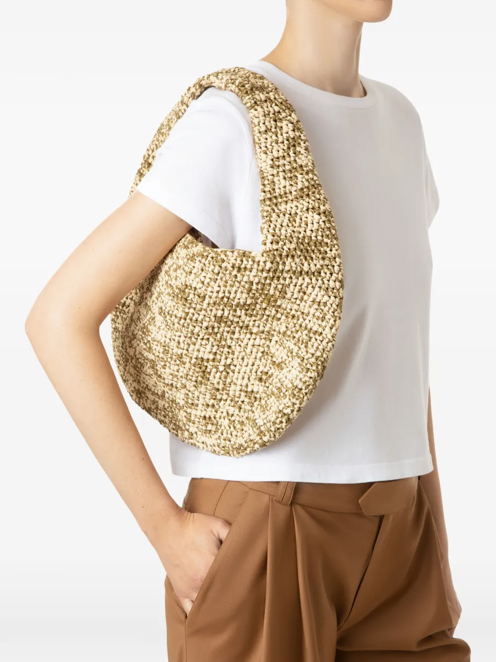  0711 Ibiza Woven Shoulder Bag - Neutrals 
