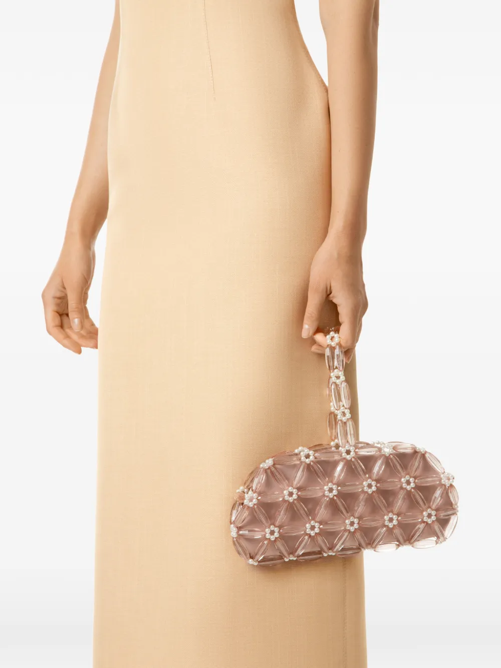  0711 Tebea Beaded Clutch Bag - Neutrals 