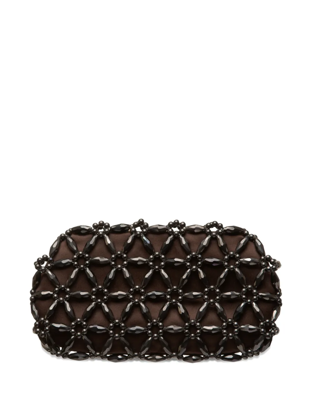 0711 Tebea beaded clutch bag - Marrone
