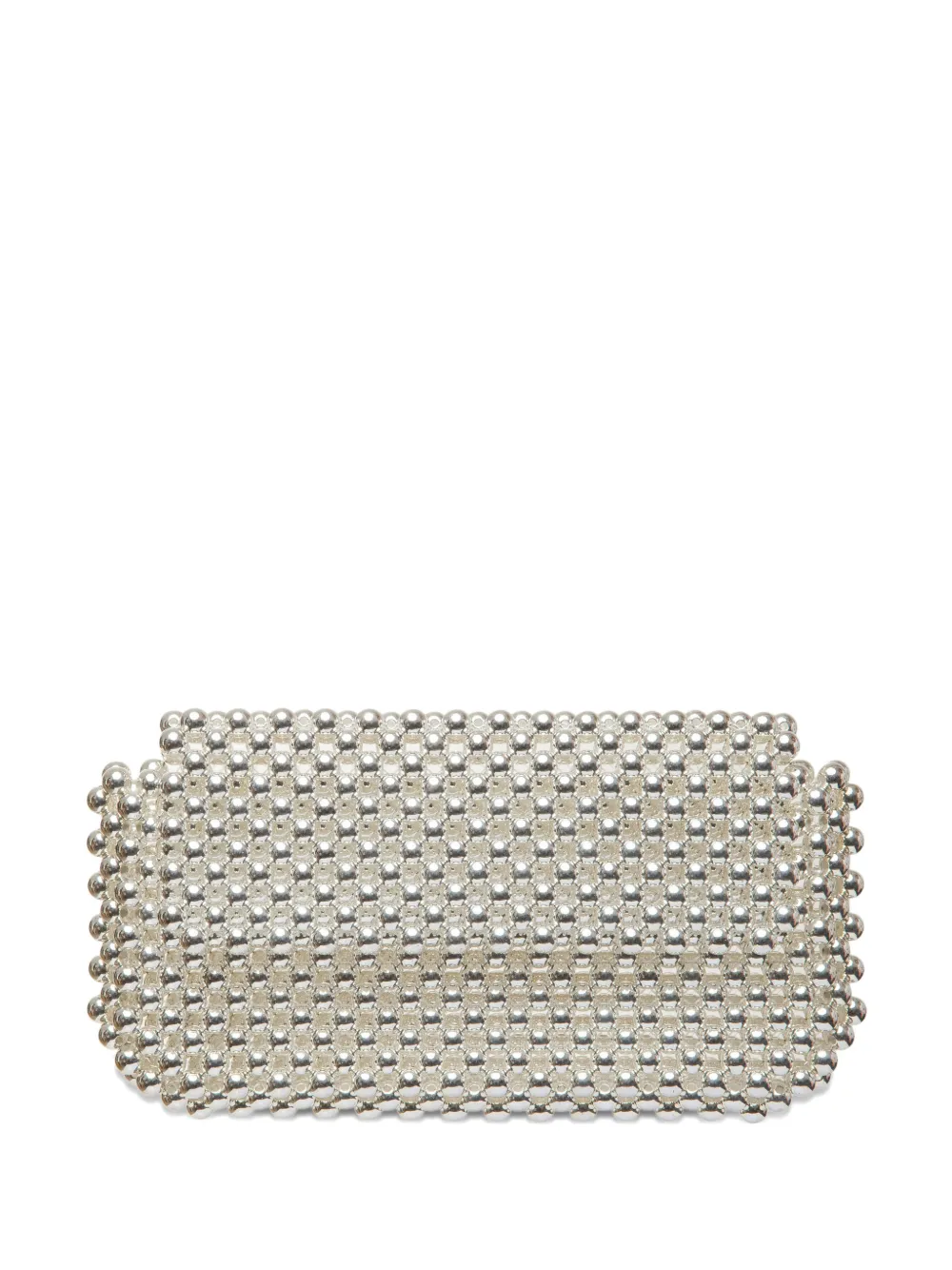 0711 Clover beaded clutch bag - Argento