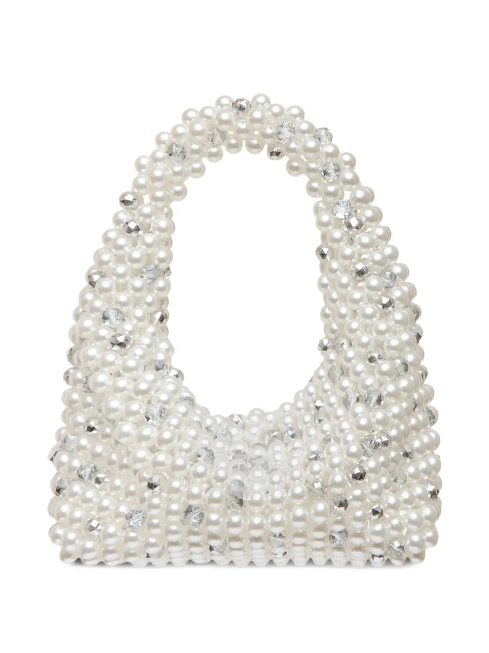  0711 Medium Jodie Beaded Clutch Bag - White 