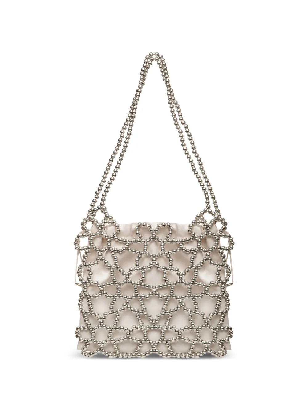 0711 Jasmine schoudertas met kralen Zilver