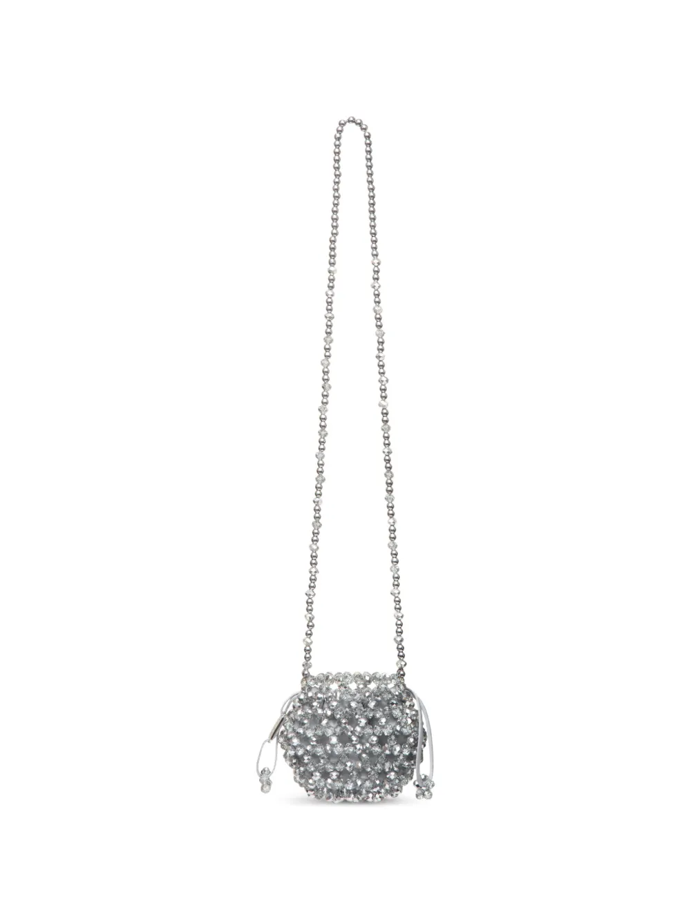  0711 Thea Beaded Cross Body Bag - Silver 