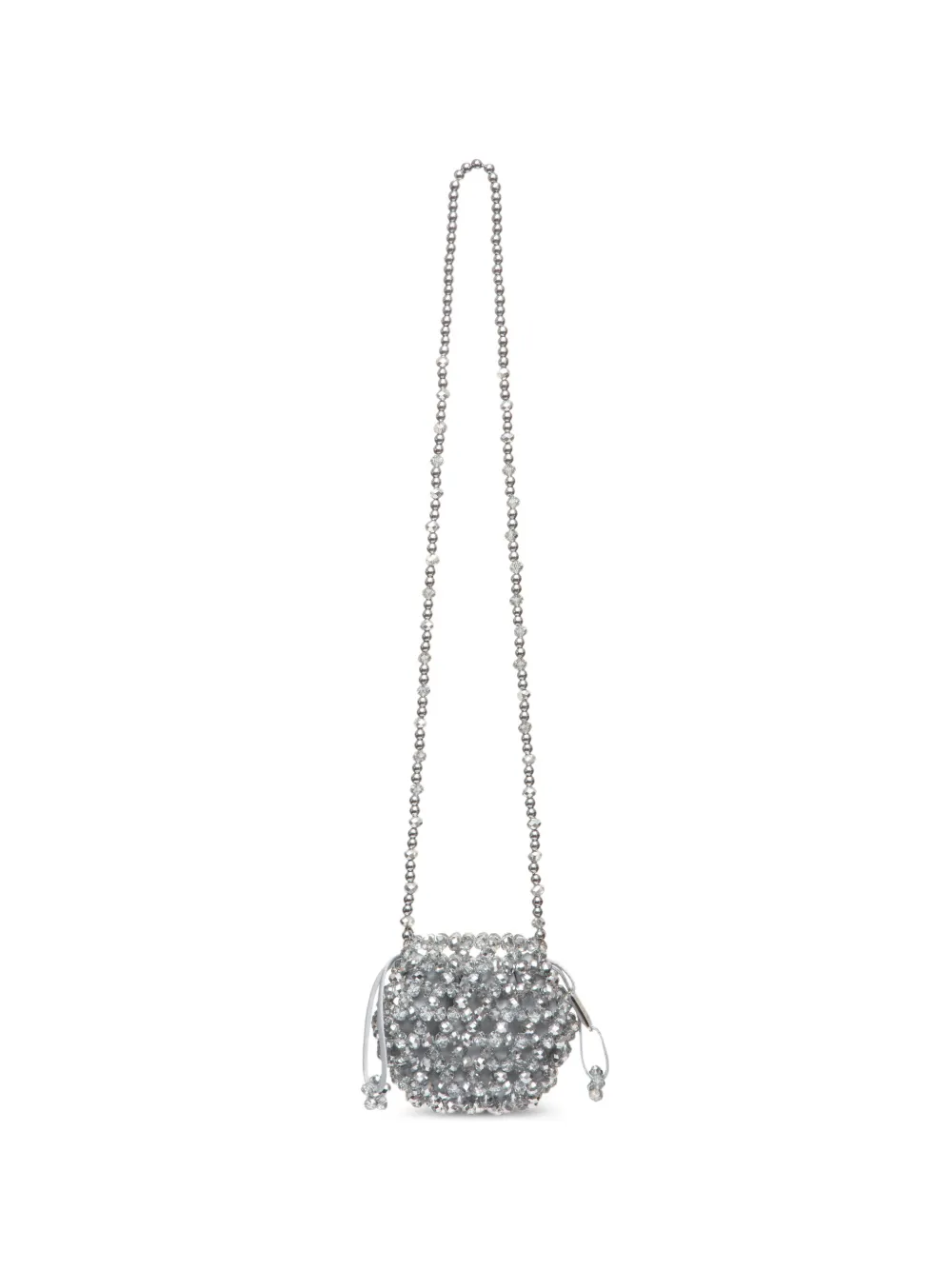 0711 Thea beaded cross body bag - Argento