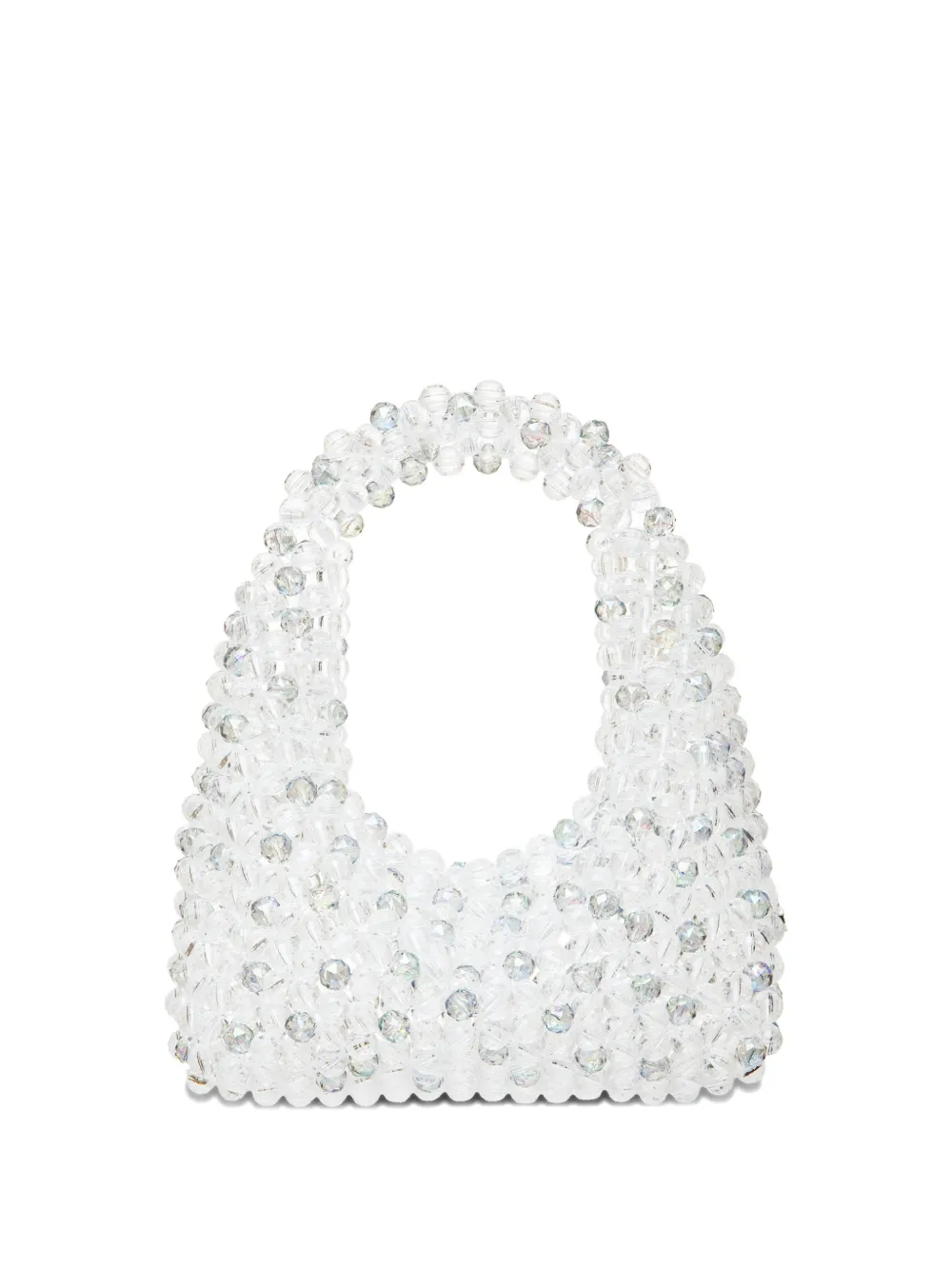 0711 medium Jodie beaded clutch bag - Bianco