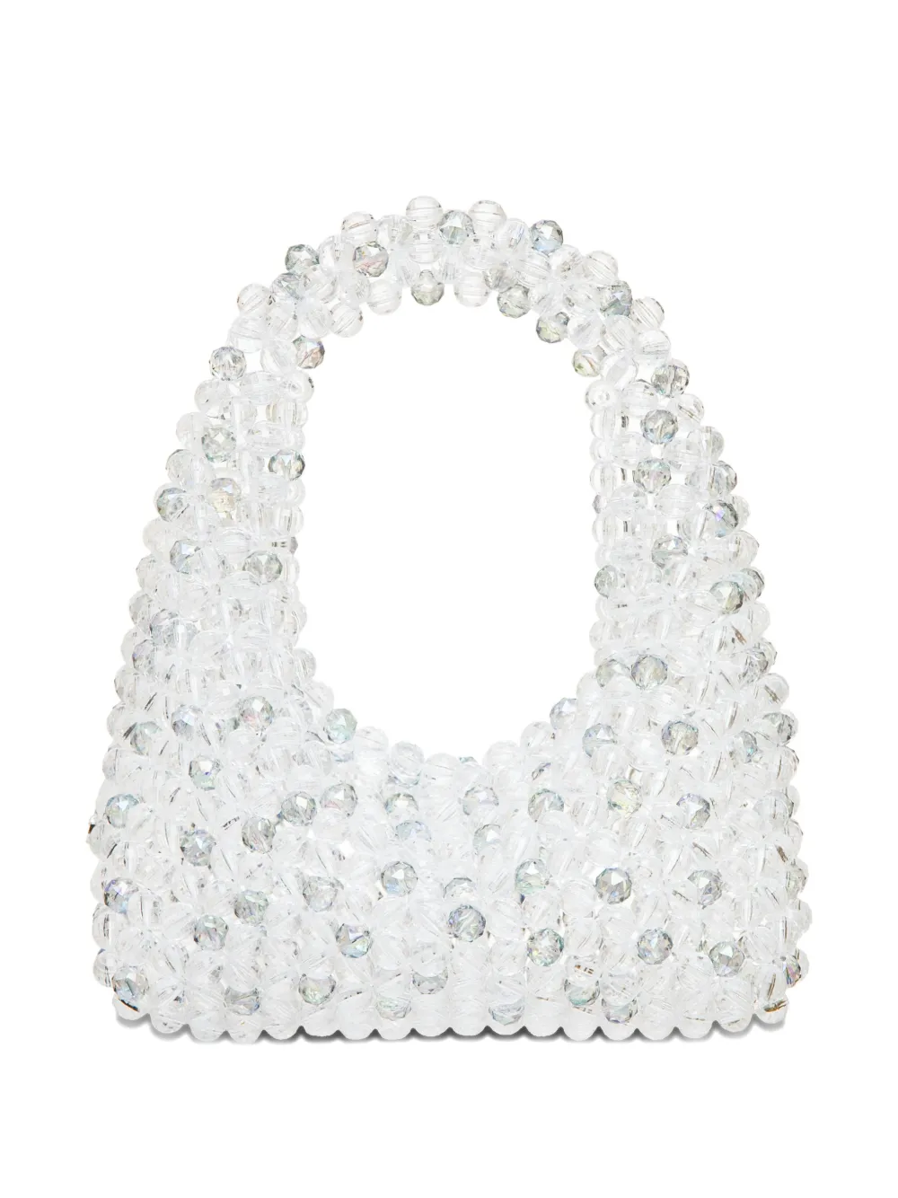  0711 Medium Jodie Beaded Clutch Bag - White 