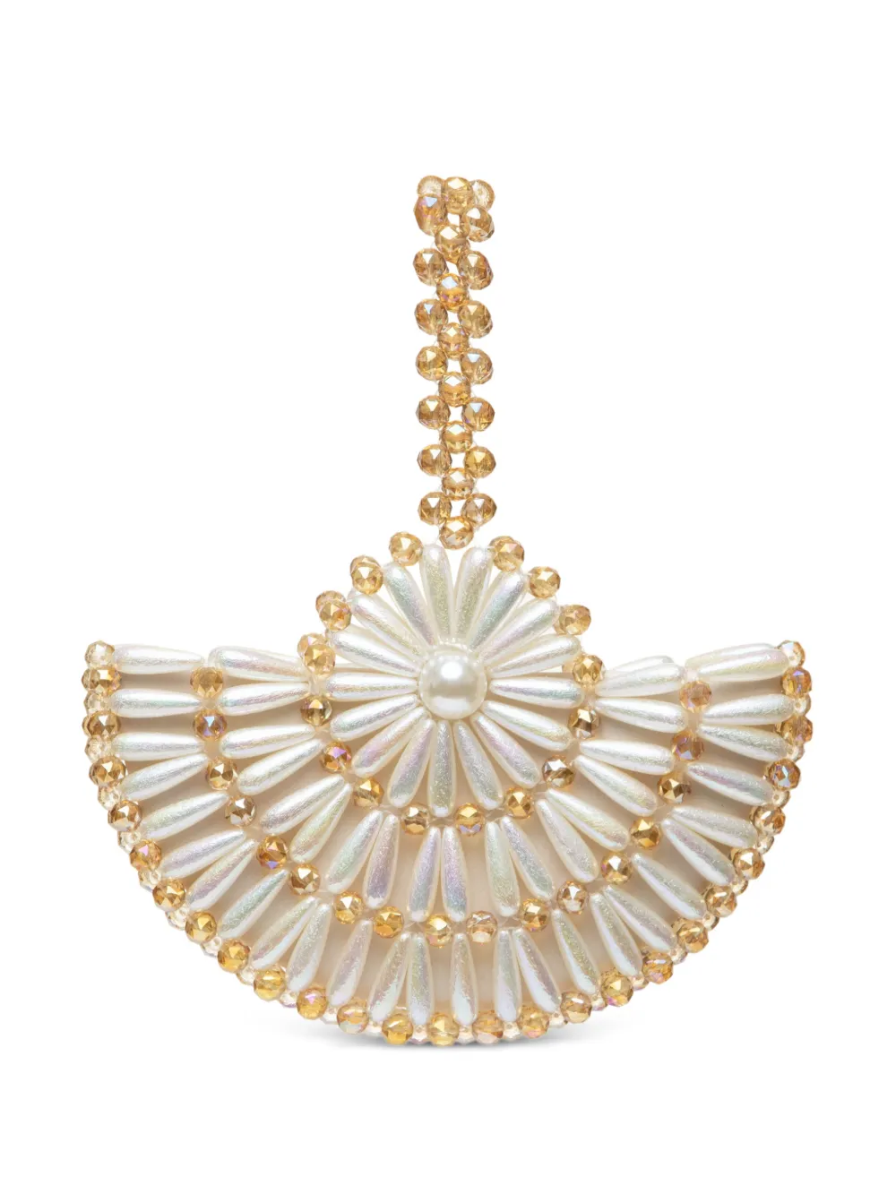 0711 small Amber beaded clutch bag - Toni neutri