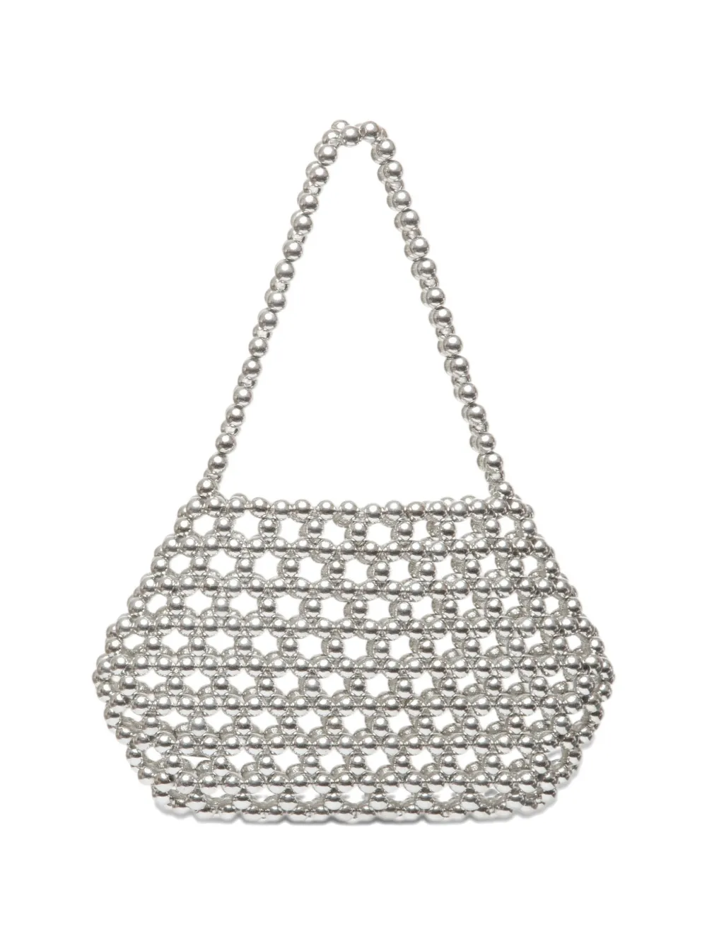 0711 Ella mini-clutch met kralen Zilver