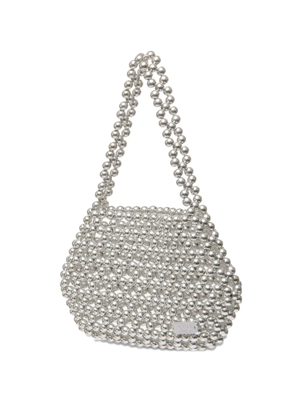 0711 Ella mini-clutch met kralen Zilver