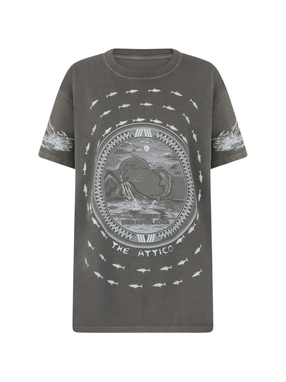 The Attico graphic-print T-shirt - Grigio