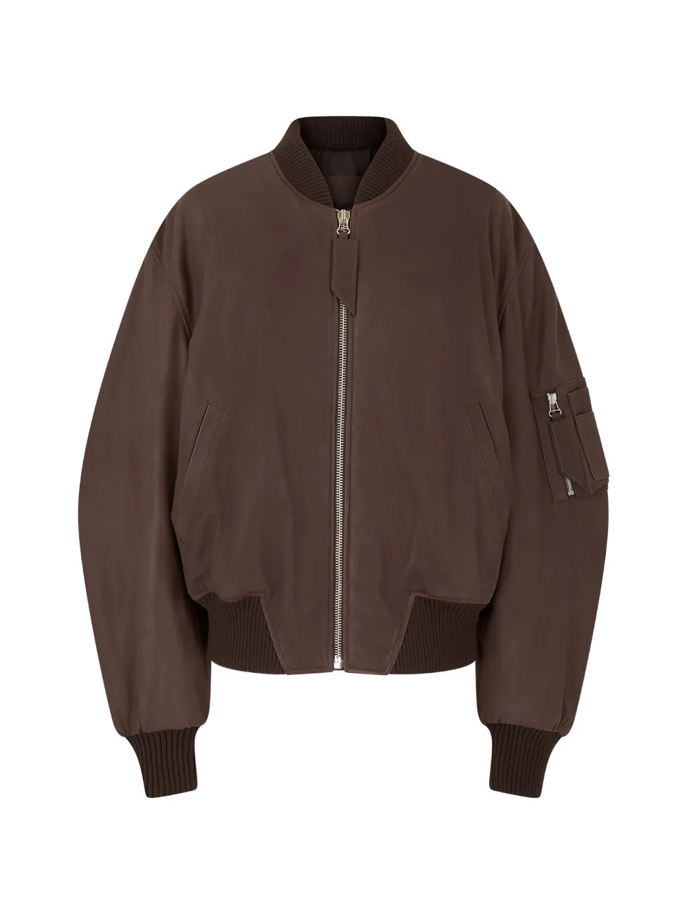 The Attico Anja zip-up bomber jacket - Marrone