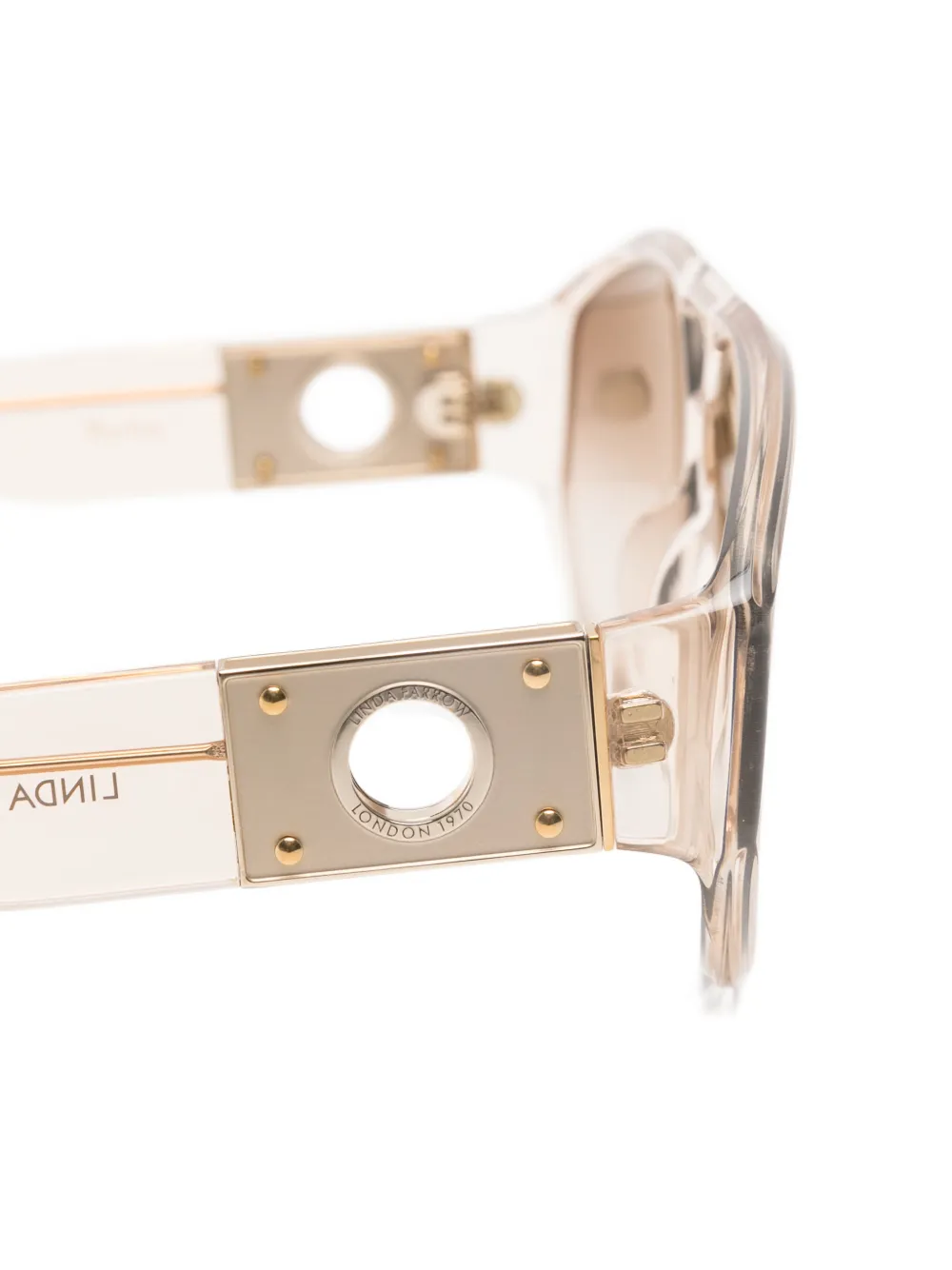 Linda Farrow Portia zonnebril met piloten montuur Beige