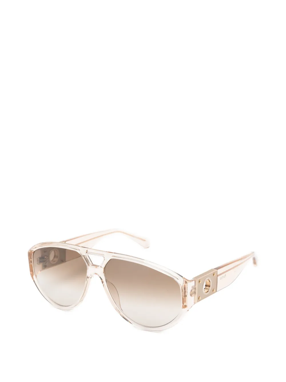 Linda Farrow Portia zonnebril met piloten montuur Beige