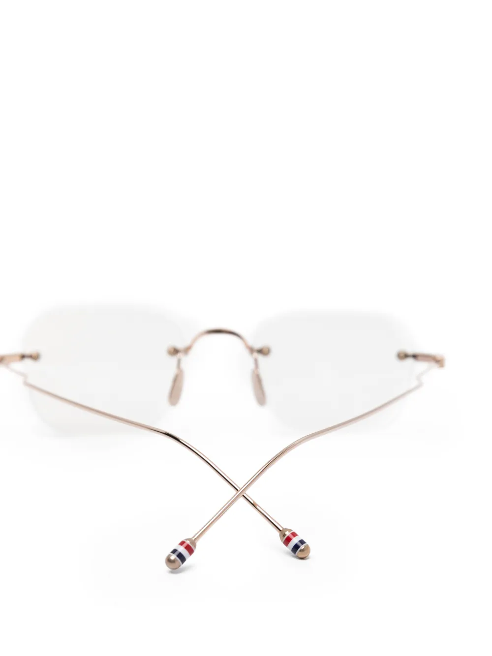 Thom Browne Eyewear Bril met driekleurig detail Roze