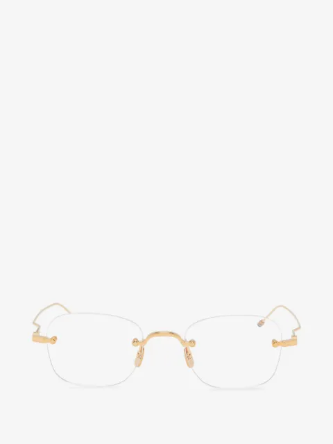 Thom Browne Eyewear uindfattede solbriller med geometrisk stel