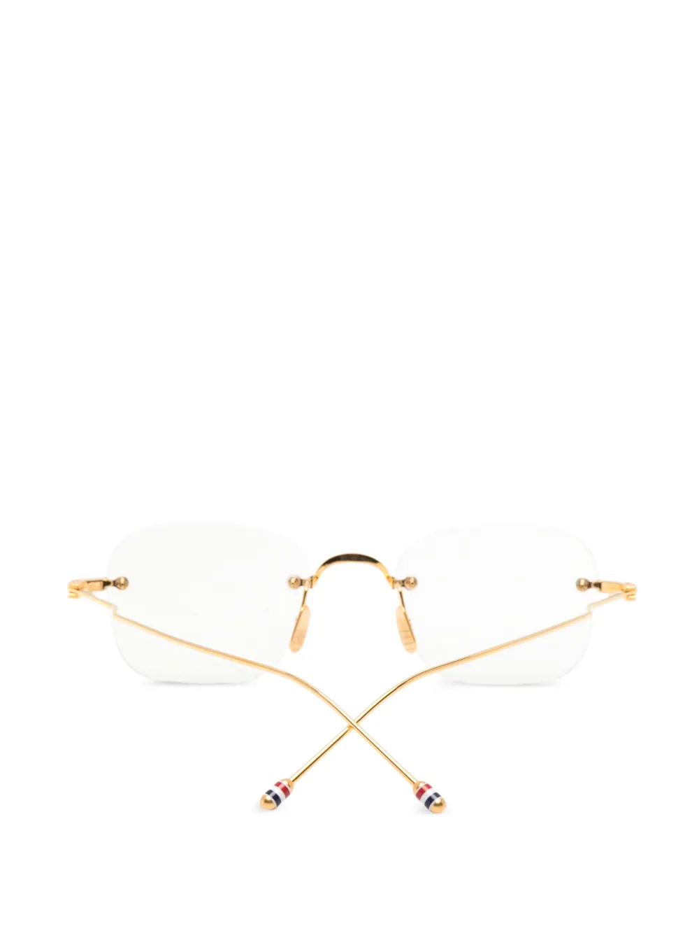  Thom Browne Eyewear Rimless Geometric-frame Glasses - Gold 