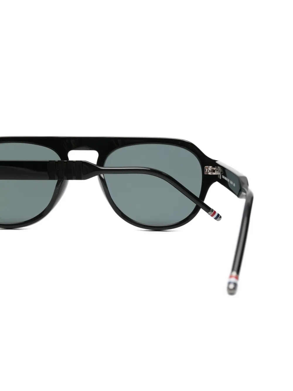 Thom Browne Eyewear Zonnebril met rond montuur Zwart