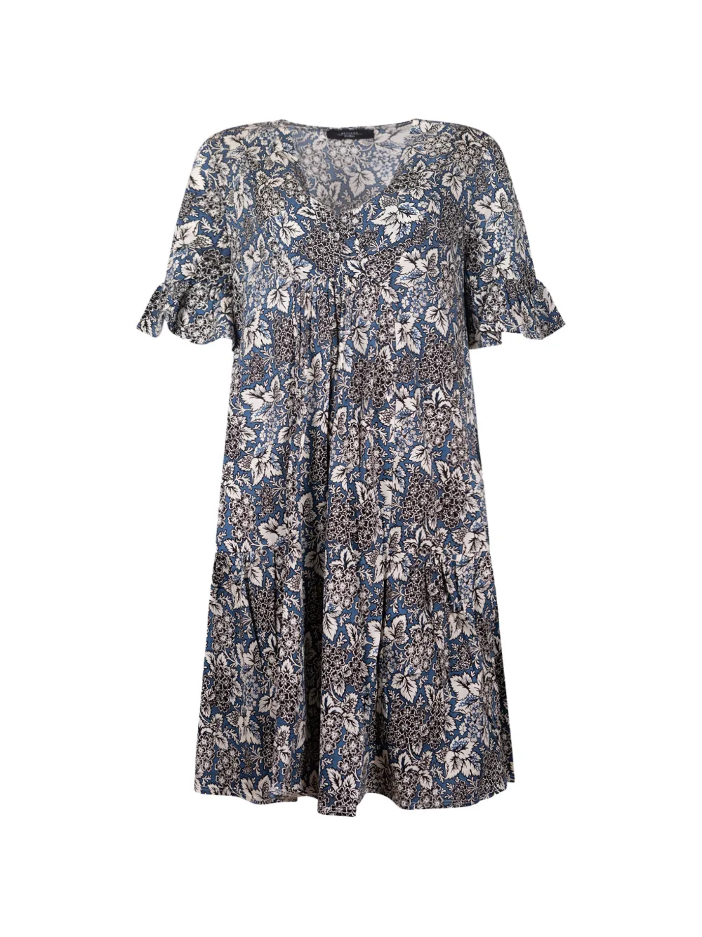 Weekend Max Mara floral-print tiered cotton midi dress - Blu