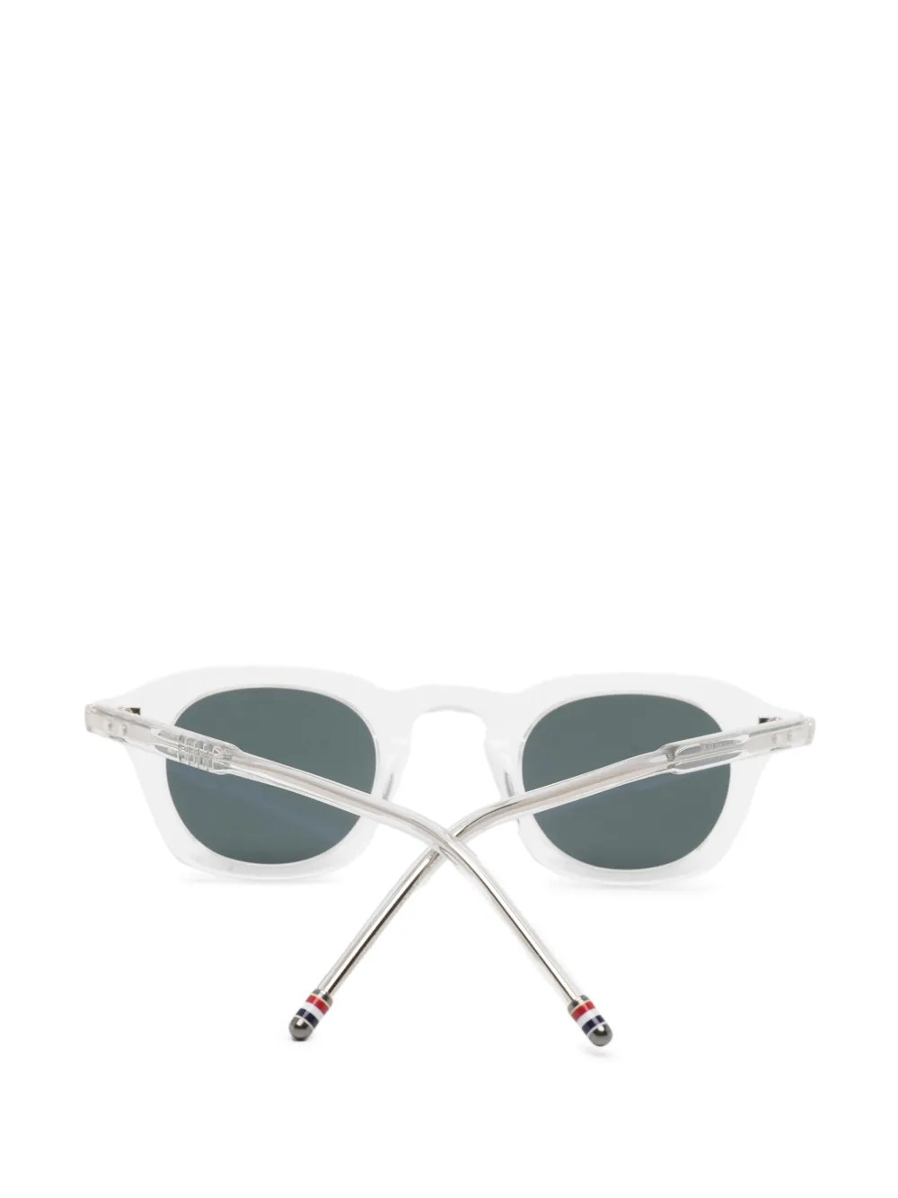 Thom Browne Eyewear Zonnebril met rechthoekig montuur Wit