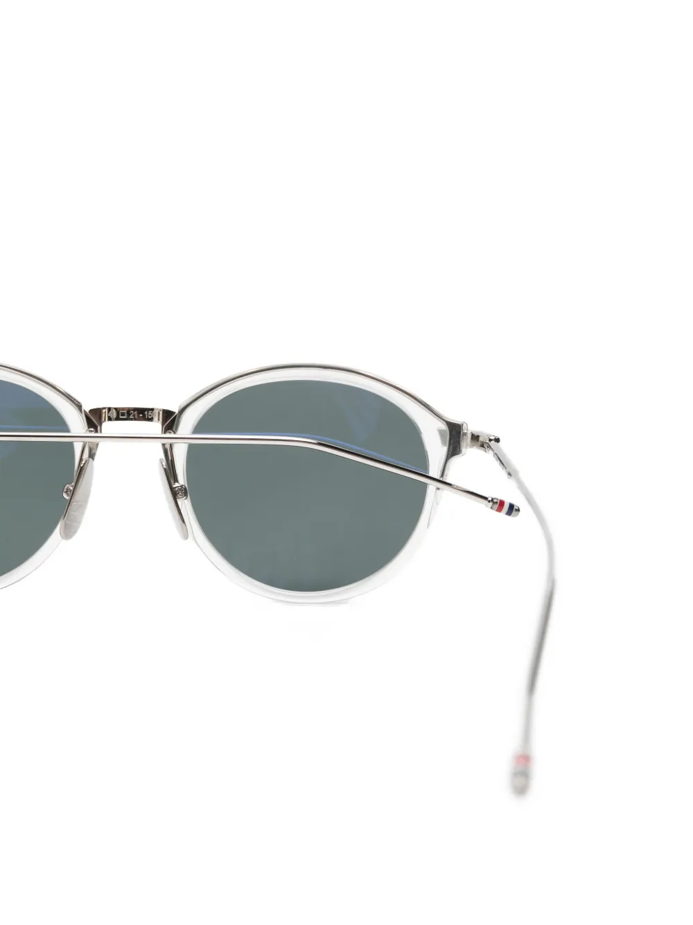 Thom Browne Eyewear Zonnebril met rond montuur Wit