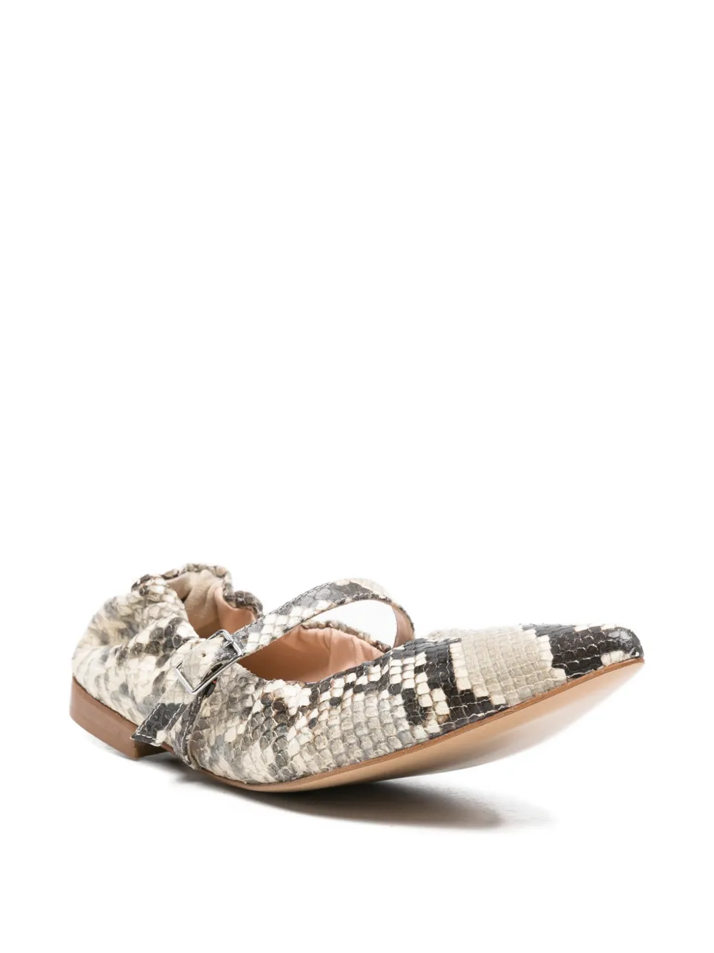  P.a.r.o.s.h. Pointed-toe Ballerina Shoes - Neutrals 