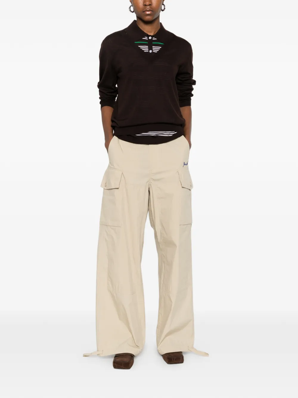  P.a.r.o.s.h. V-neck Sweater - Brown 