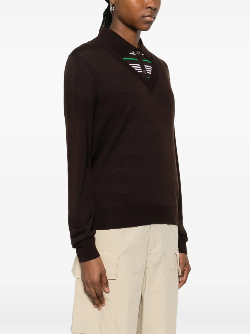  P.a.r.o.s.h. V-neck Sweater - Brown 
