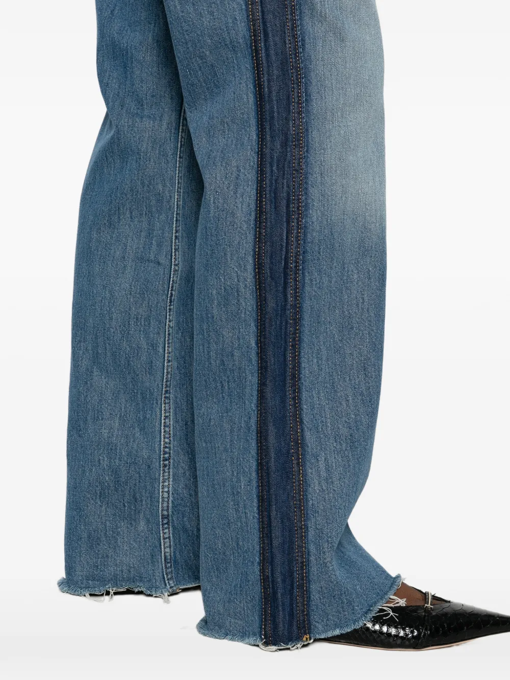RE DONE Jeans met franje afwerking Blauw