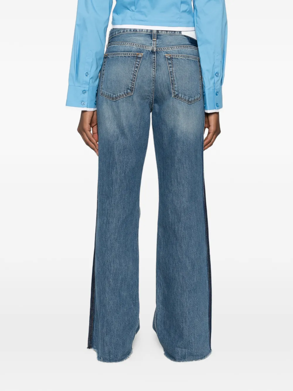 RE DONE Jeans met franje afwerking Blauw