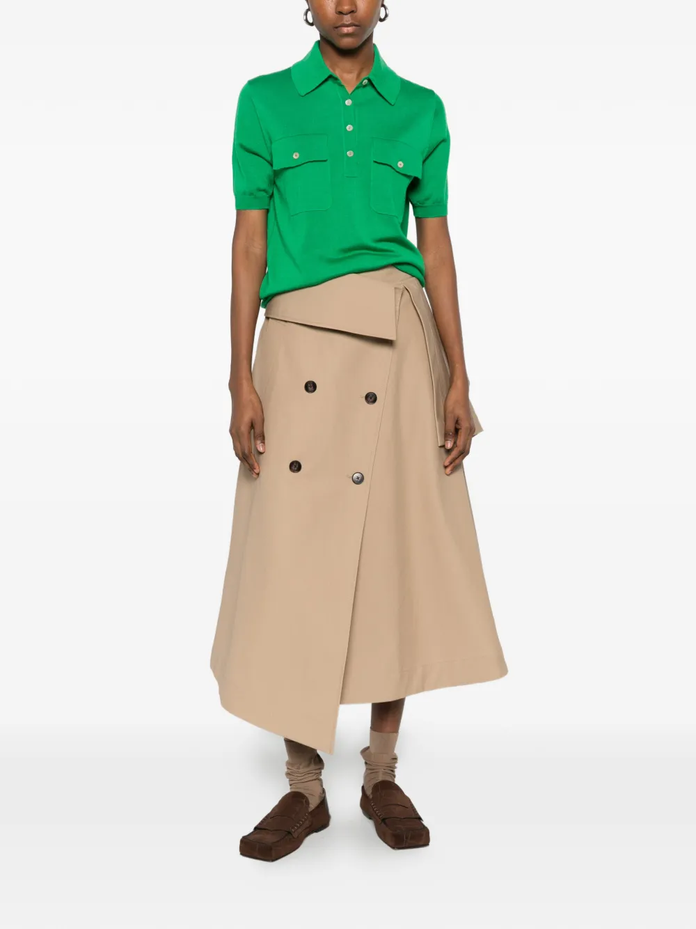  P.a.r.o.s.h. Pocket Polo Top - Green 