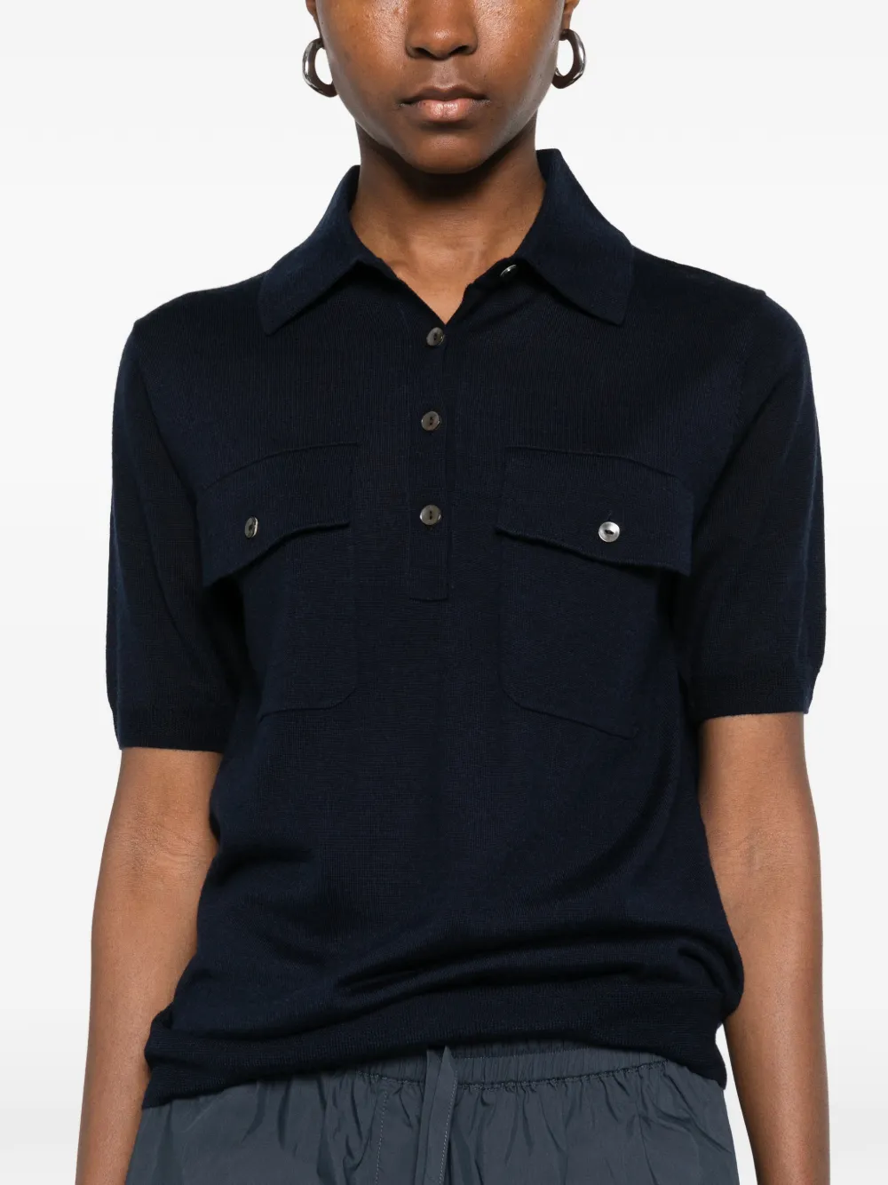 Pocket Knitted Polo Top
