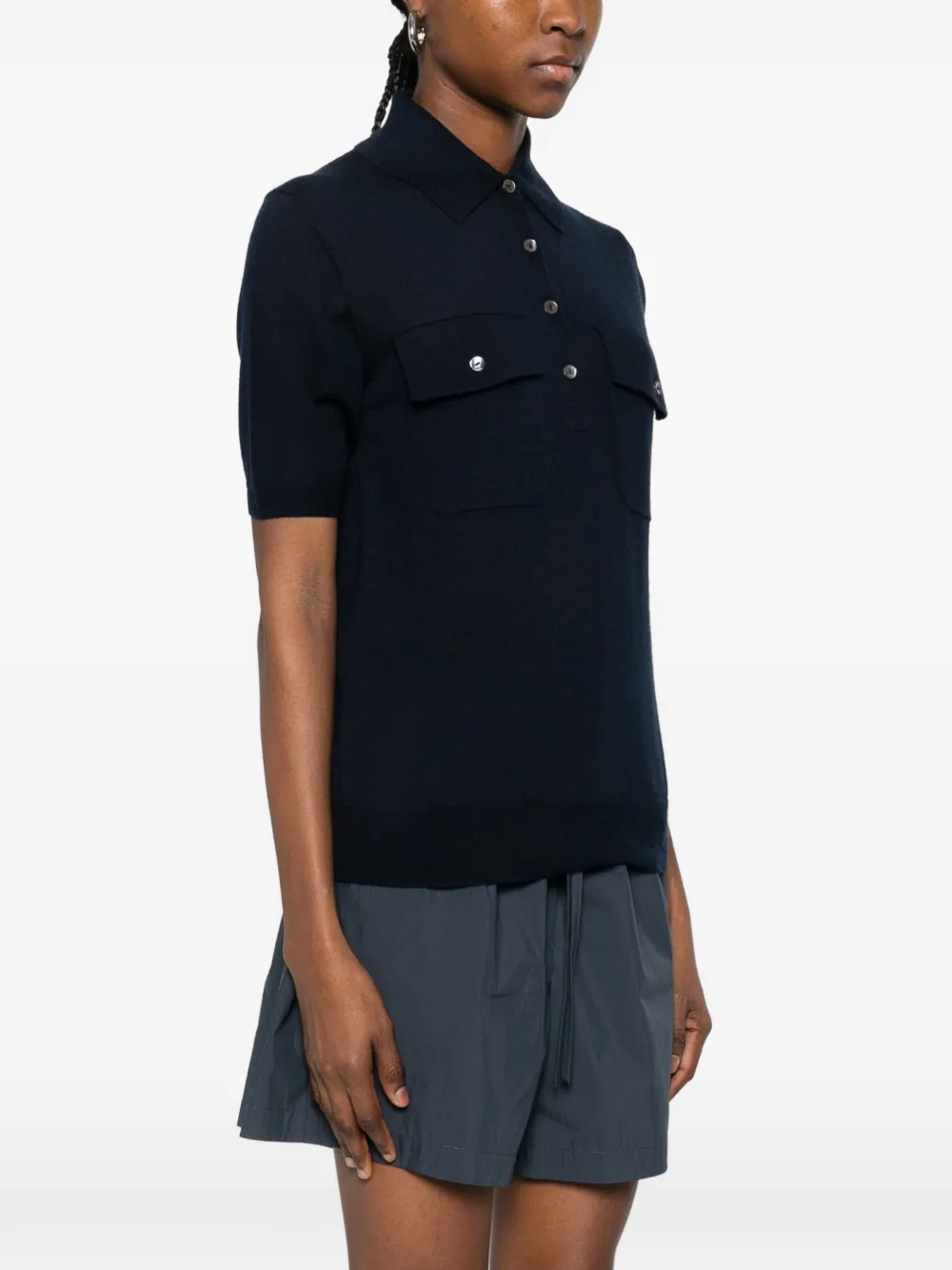 Pocket Knitted Polo Top
