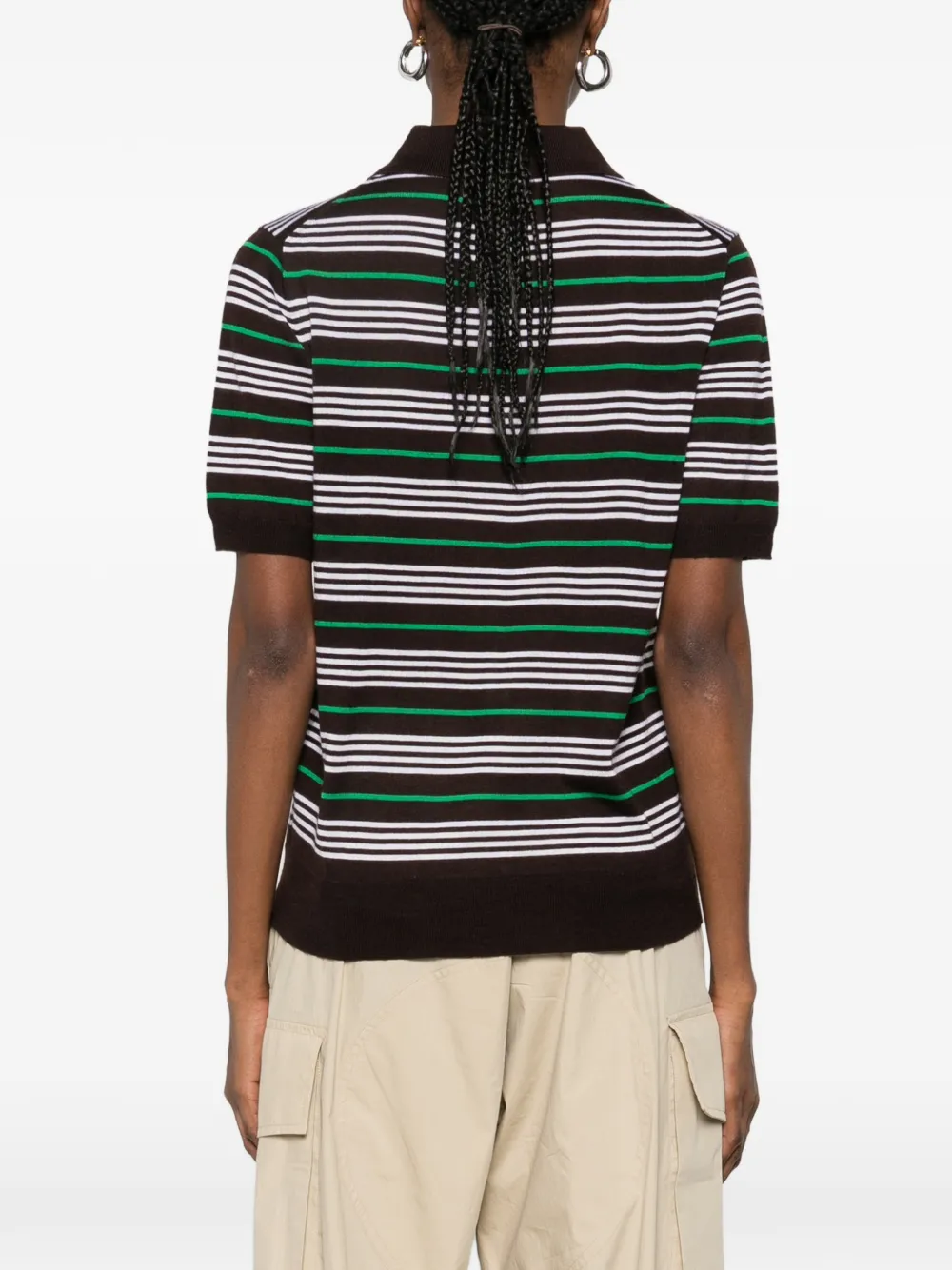 P.A.R.O.S.H. Gestreepte polotop Bruin