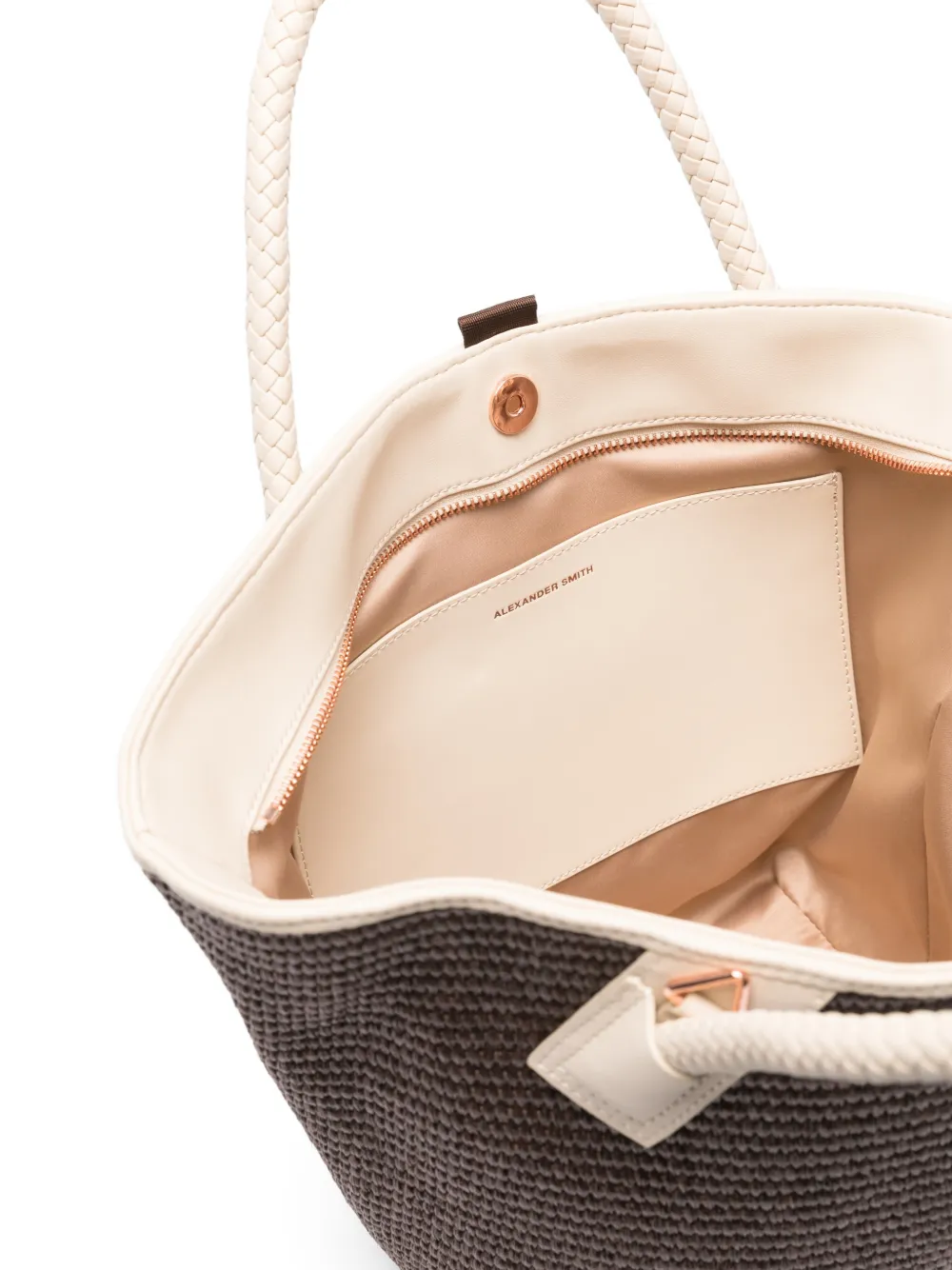 Large Lauren Braided-Handle Tote Bag