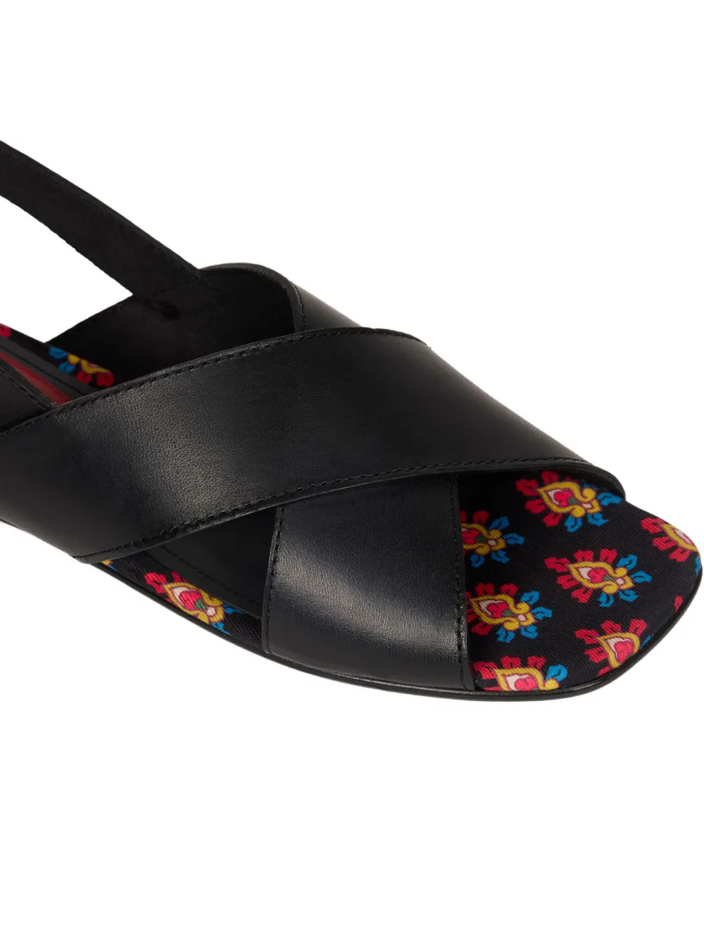 ETRO crossover leather sandals Zwart