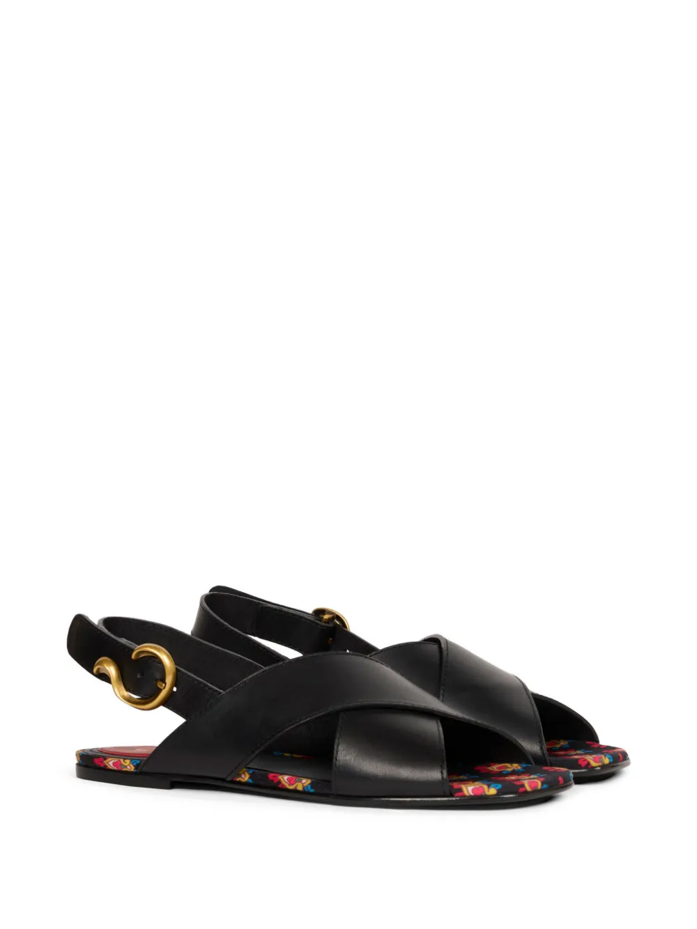ETRO crossover leather sandals Zwart
